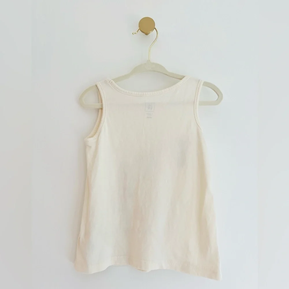 GAP Kids Express Yourself Tank Top - Cream with Zebra Design Girls 2T